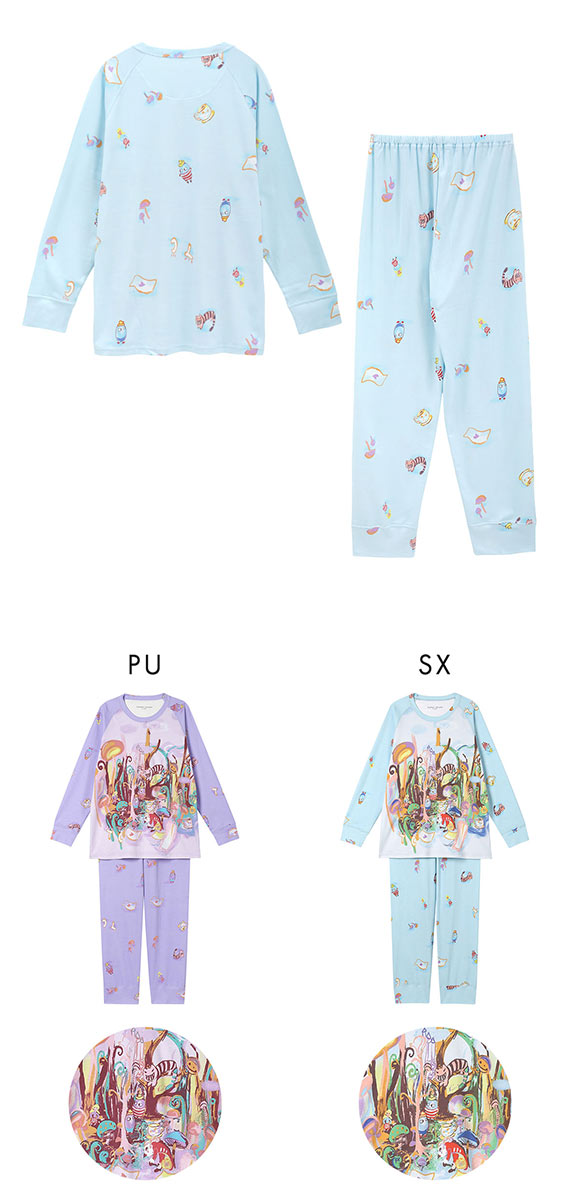 ワコール ツモリチサト 不思議の国 パジャマ 長袖 上下セット ルームウェア 綿100％ Wacoal tsumori chisato SLEEP