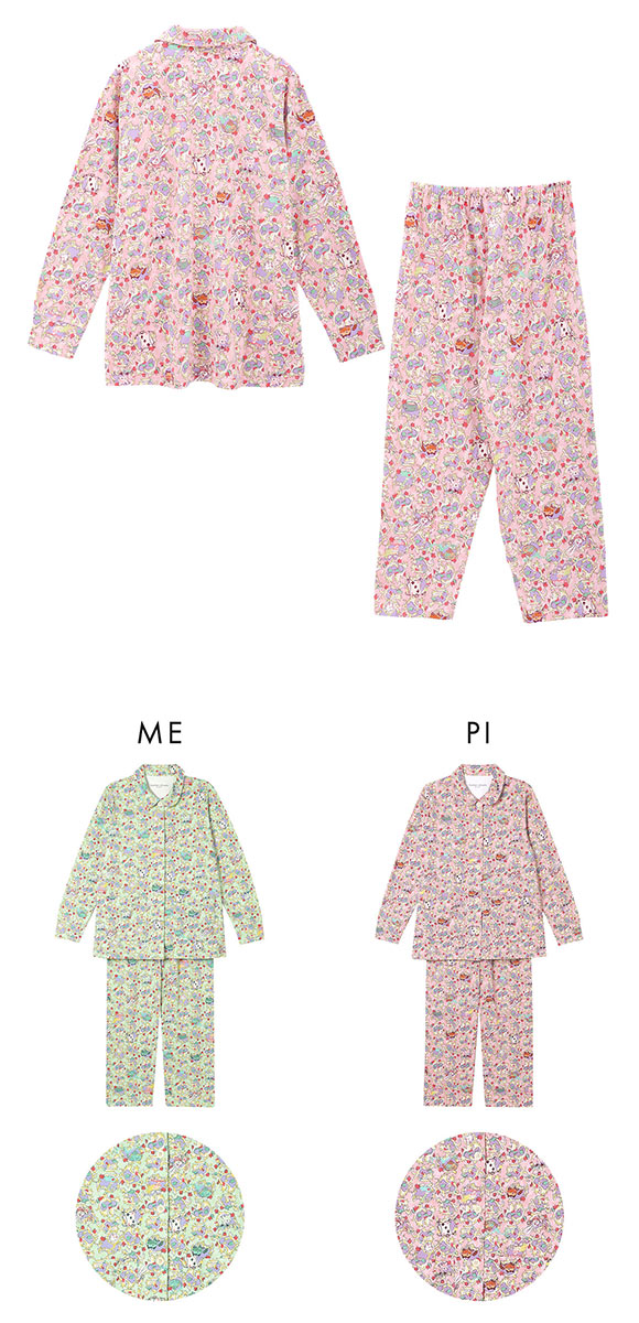 ワコール ツモリチサト 不思議の国 シャツパジャマ 長袖 上下セット ルームウェア 綿100％ Wacoal tsumori chisato SLEEP