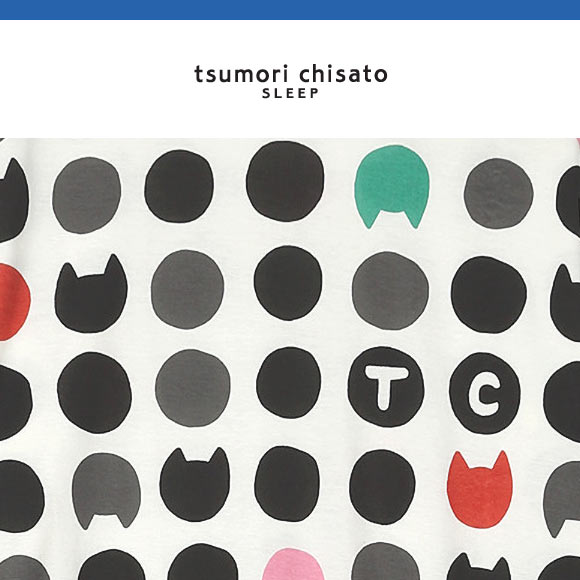 ワコール ツモリチサト 猫ドット 長袖パジャマ 上下セット ルームウェア 綿100％ Wacoal tsumori chisato SLEEP