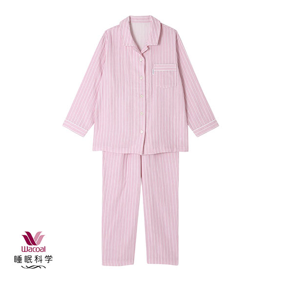 ワコール Wacoal 睡眠科学 二重ガーゼ シャツパジャマ 綿100％ ML