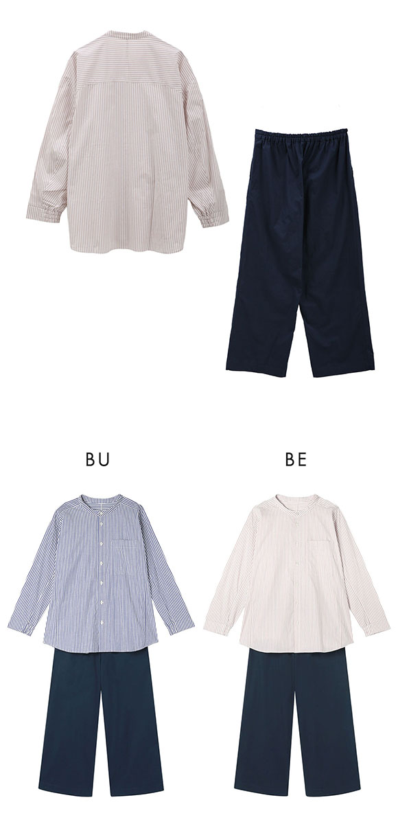 ワコール 睡眠科学 メンズ シャツパジャマ 長袖 上下セット ストライプ 寝返りしやすい 綿混 ML 紳士 Wacoal