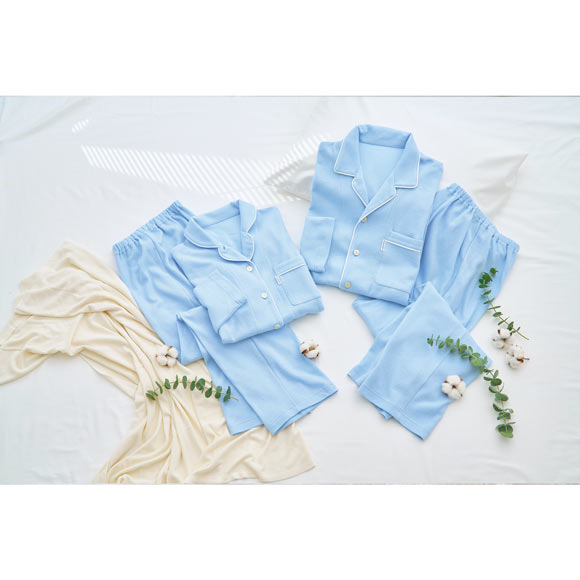 ワコール Wacoal 睡眠科学 メンズ なめらかでやわらかい天綿 シャツ パジャマ 長袖 上下セット 綿100％ コットン