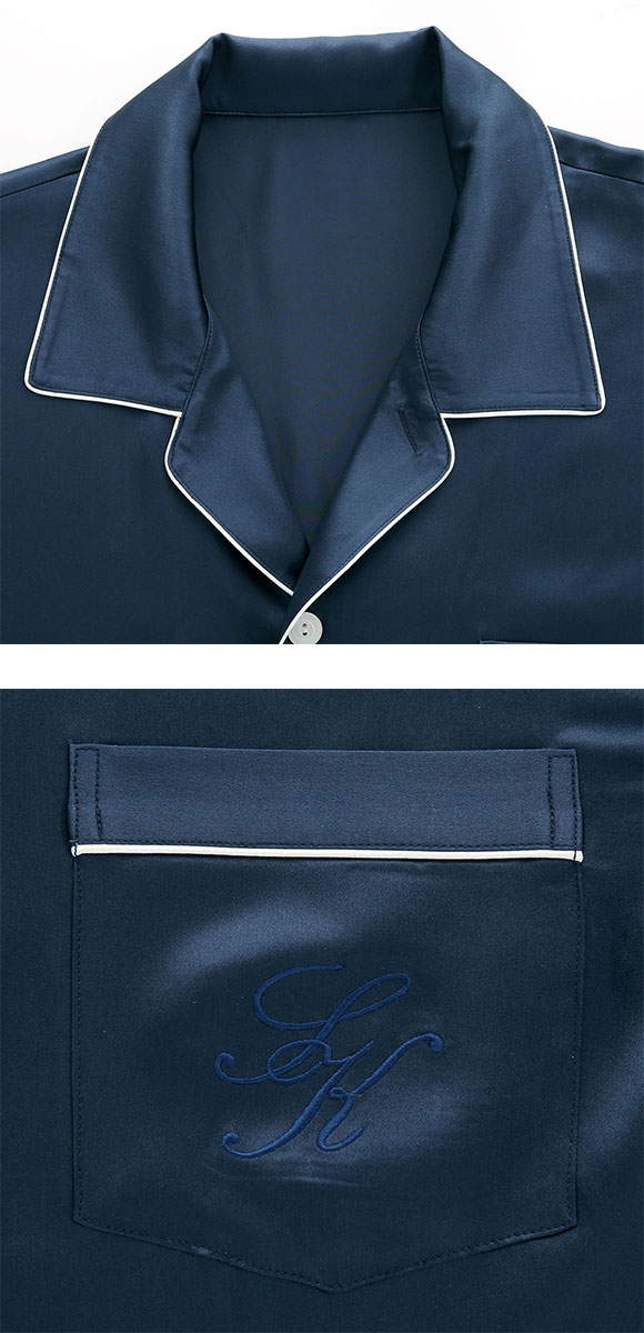 ワコール Wacoal 睡眠科学 シルクサテン メンズ シャツパジャマ シルク100％ 絹 紳士用