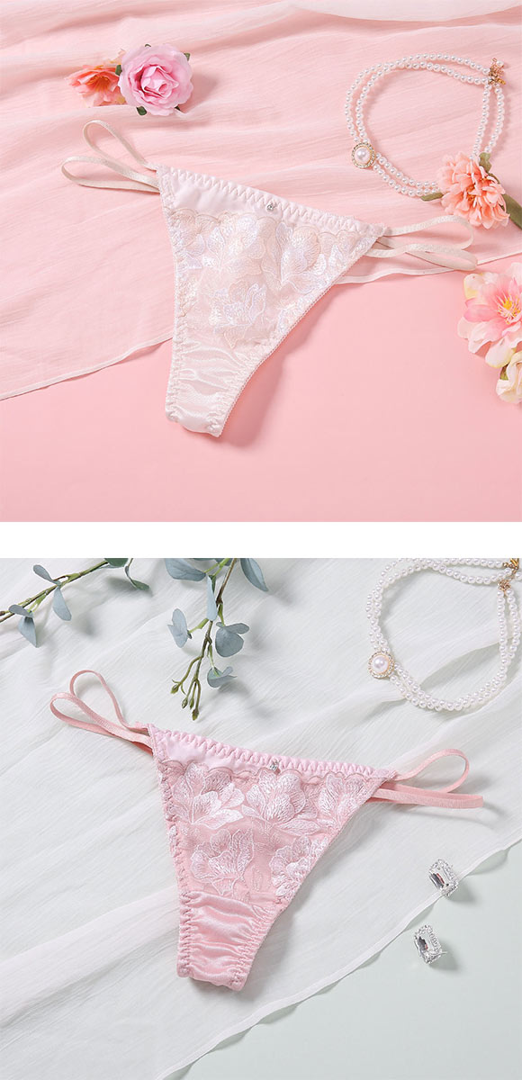 ココランジェ ガーデンレースサテン Tバック ショーツ COCO Linge