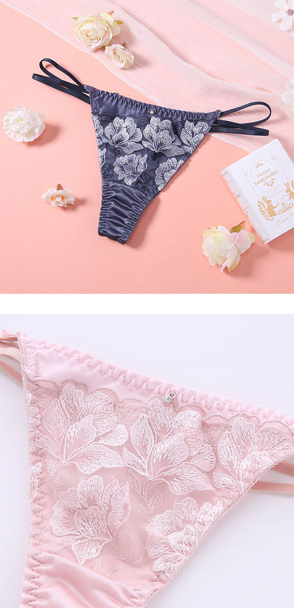 ココランジェ ガーデンレースサテン Tバック ショーツ COCO Linge