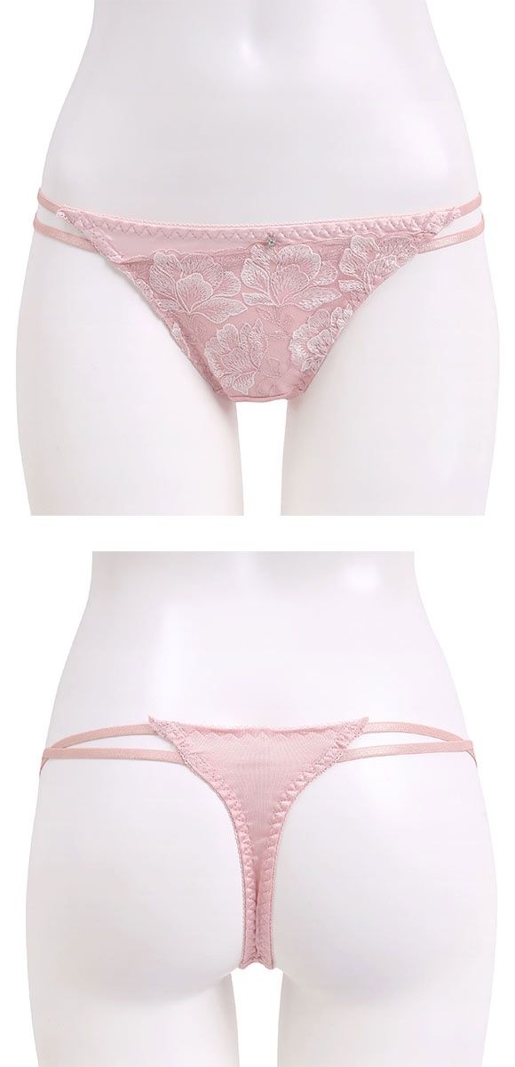 ココランジェ ガーデンレースサテン Tバック ショーツ COCO Linge