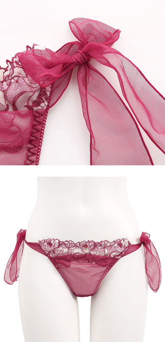 ココランジェ マルチブルーム Tバック ショーツ サイドリボン COCO Linge