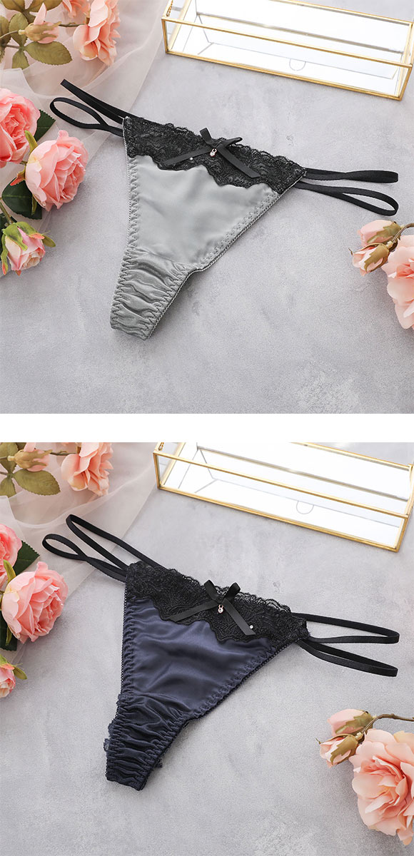 ココランジェ クラシカルサテン Tバック ショーツ バックレース 単品 COCO Linge