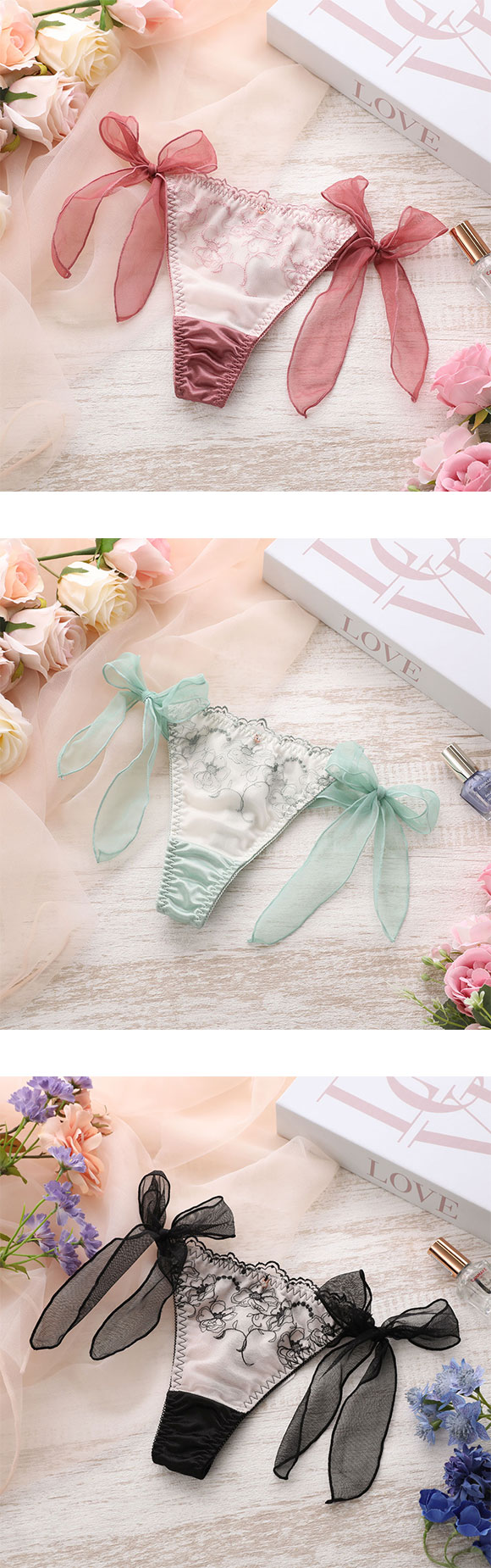 ココランジェ スモーキーヴェール Tバック ショーツ サイドリボン COCO Linge