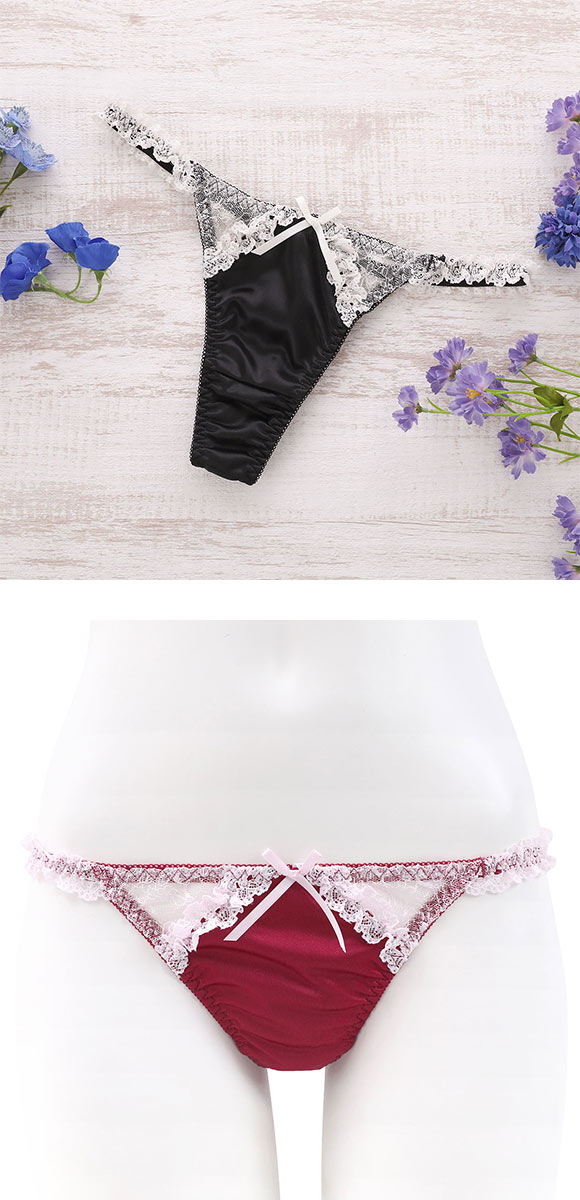 ココランジェ ラブリーハートサテン Tバック ショーツ COCO Linge