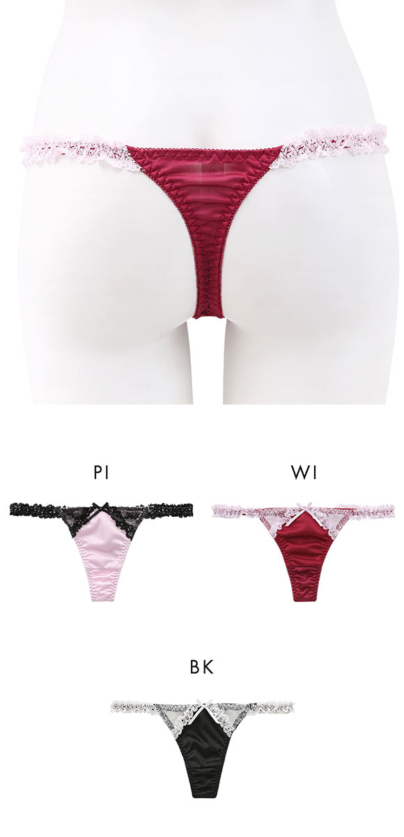 ココランジェ ラブリーハートサテン Tバック ショーツ COCO Linge