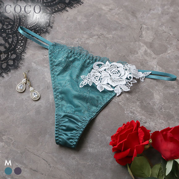 ココランジェ エレガントレーシーモチーフ Tバック ショーツ ストリング 単品 COCO Linge