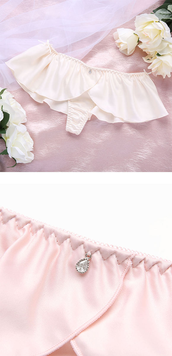 ココランジェ サテンローズアップリケ Tバック ショーツ フレア スカート 単品 COCO Linge