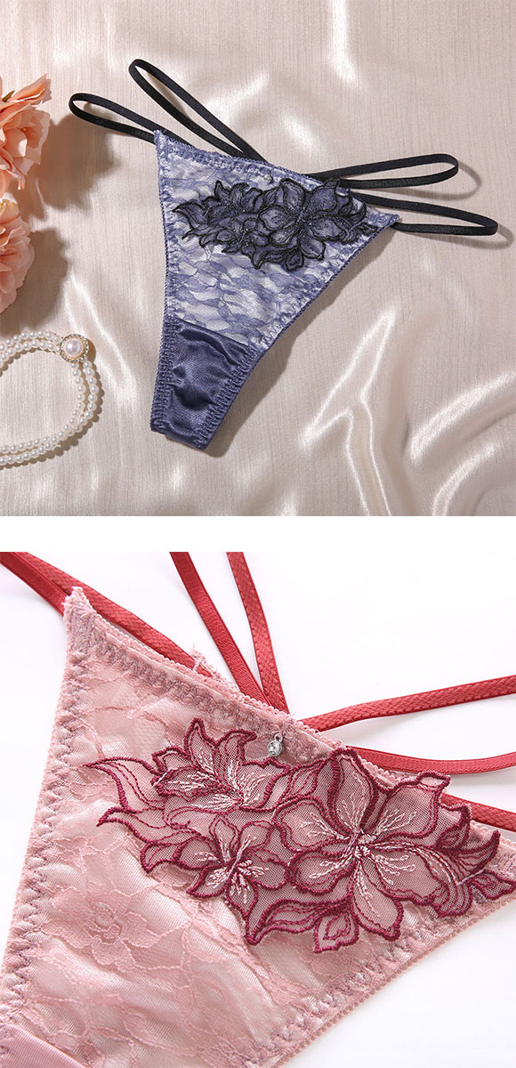 ココランジェ レーシーフラワーコード ショーツ Tバック ストリング 単品　COCO Linge