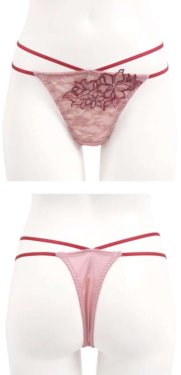 ココランジェ レーシーフラワーコード ショーツ Tバック ストリング 単品　COCO Linge