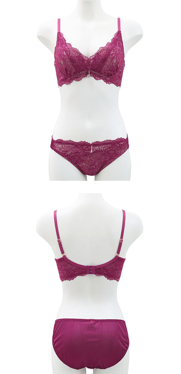 ココランジェ エレガントフルール ブラジャー ショーツ セット モールド 脇高 脇肉 レース 谷間 COCO Linge