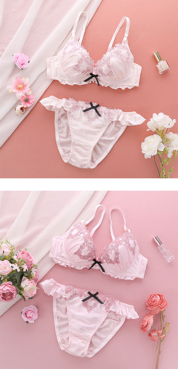 ココランジェ ハートフルハピネス ブラジャー ショーツ セット レース COCO Linge