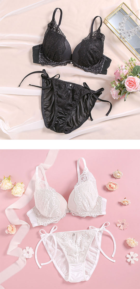 ココランジェ レーシーダズリン ブラジャー ショーツ セット レース サイドリボン COCO Linge