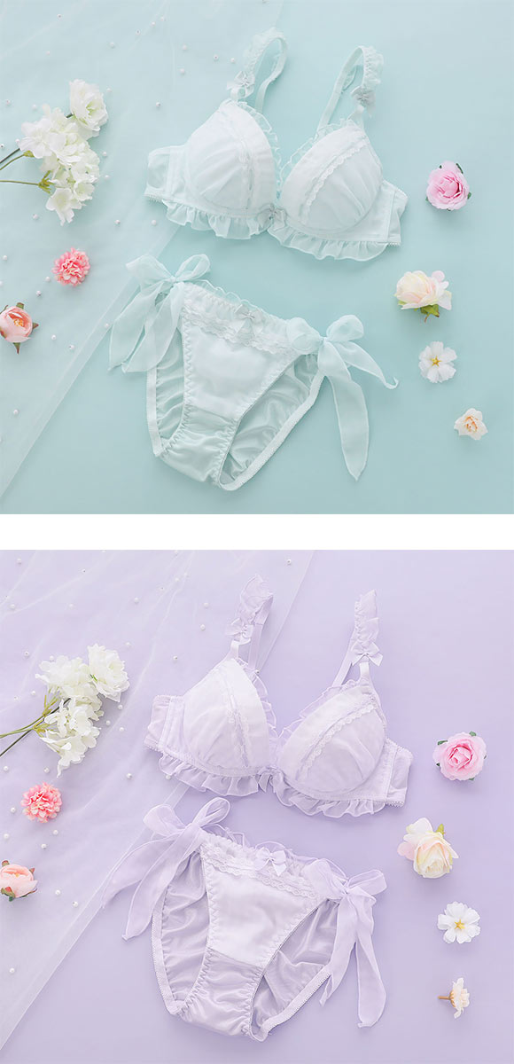 ココランジェ プリティーギンガムチェック ブラジャー ショーツ セット サイドリボン COCO Linge