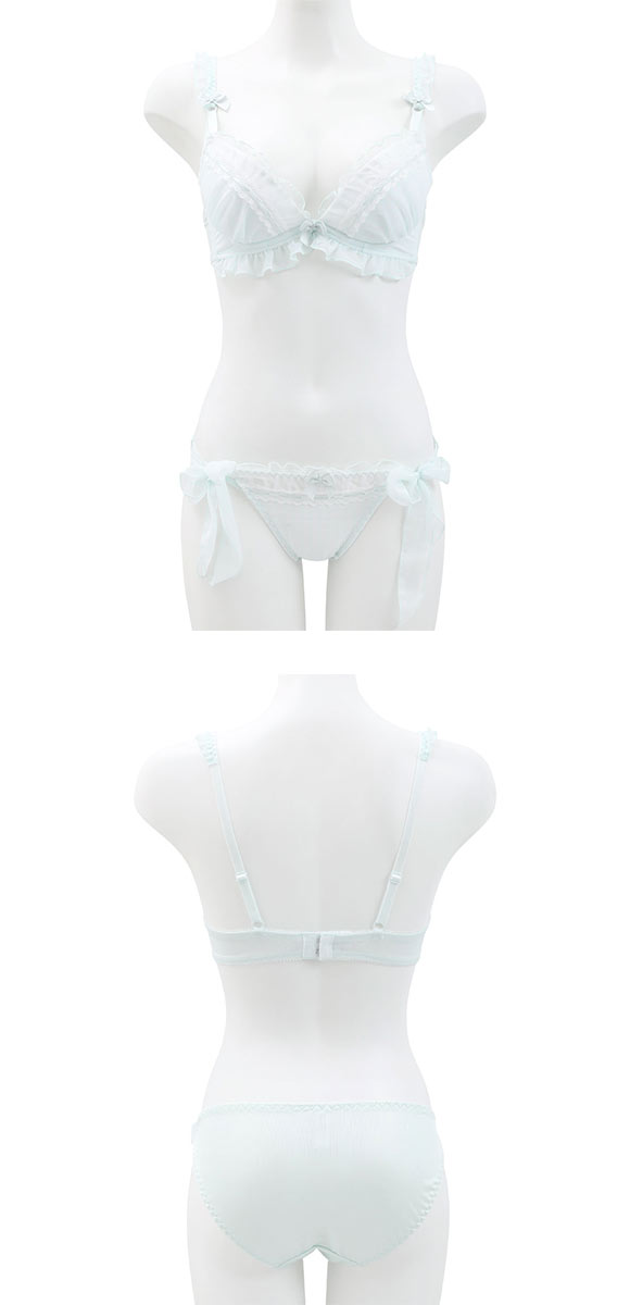 ココランジェ プリティーギンガムチェック ブラジャー ショーツ セット サイドリボン COCO Linge