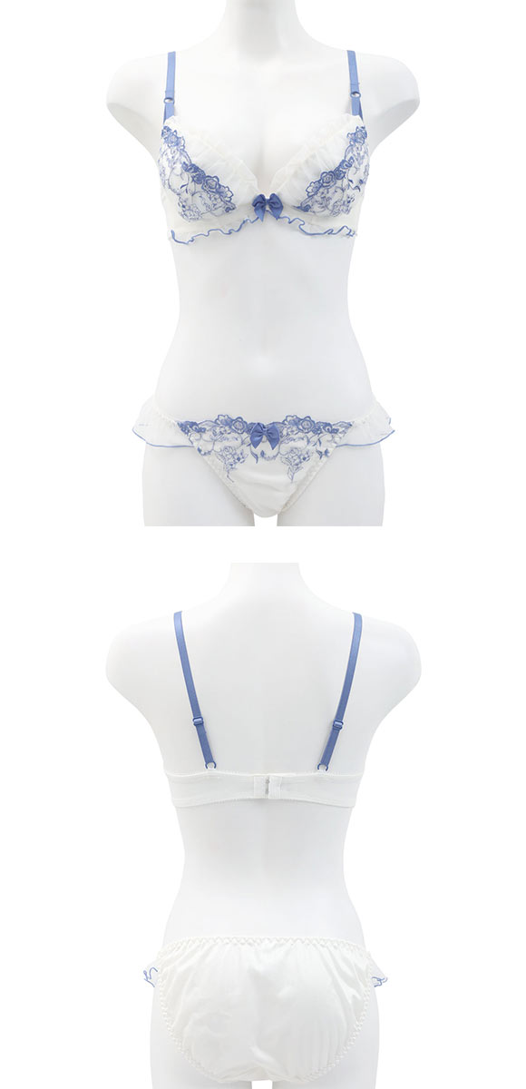 ココランジェ シアーチュールローズ ブラジャー ショーツ セット 谷間 バックレース COCO Linge