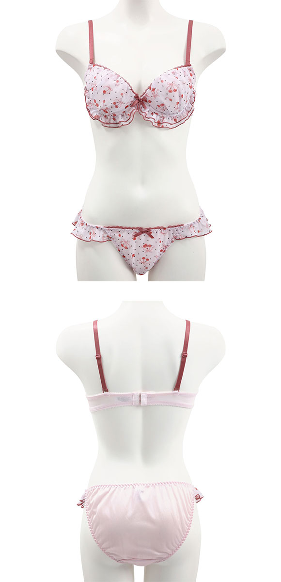 ココランジェ ドットチェリーシフォン ブラジャー ショーツ セット COCO Linge