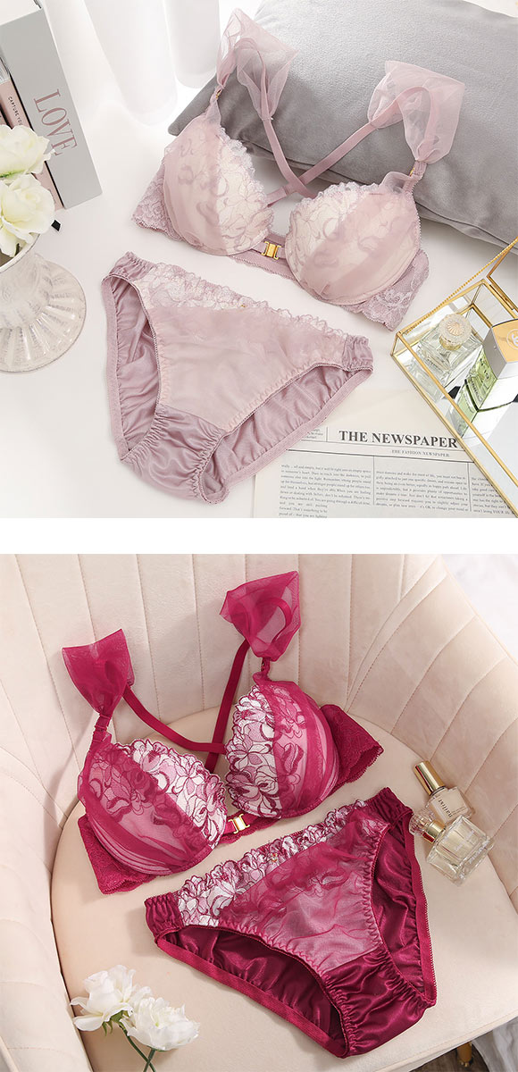 ココランジェ マルチブルーム ブラジャー ショーツ セット フロントホック COCO Linge 大きいサイズ