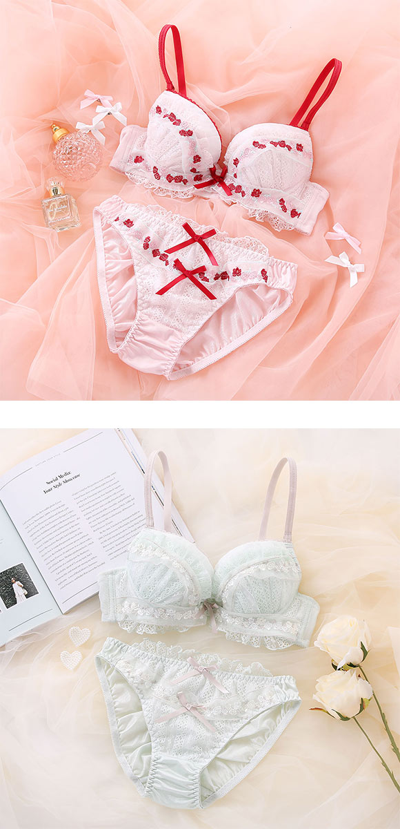 ココランジェ プティフラワーリボン ブラジャー ショーツ セット COCO Linge 大きいサイズ