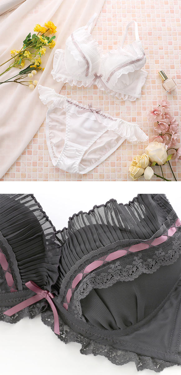 ココランジェ ラブリーフェリーチェ カシュクール ブラジャー ショーツ セット モールド 脇高 脇肉 レース 谷間 COCO Linge 大きいサイズ