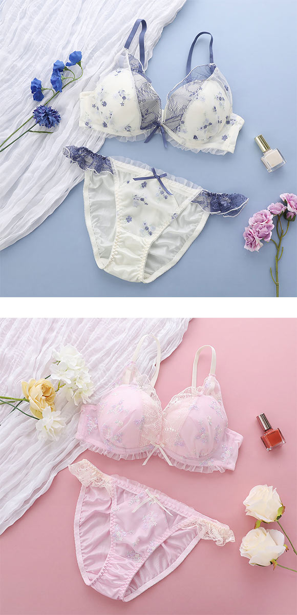 ココランジェ プチフラワーメロー ブラジャー ショーツ セット COCO Linge 大きいサイズ