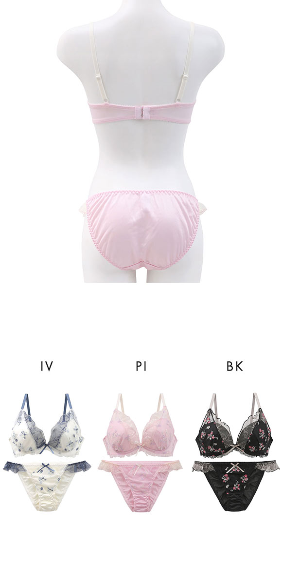 ココランジェ プチフラワーメロー ブラジャー ショーツ セット COCO Linge 大きいサイズ