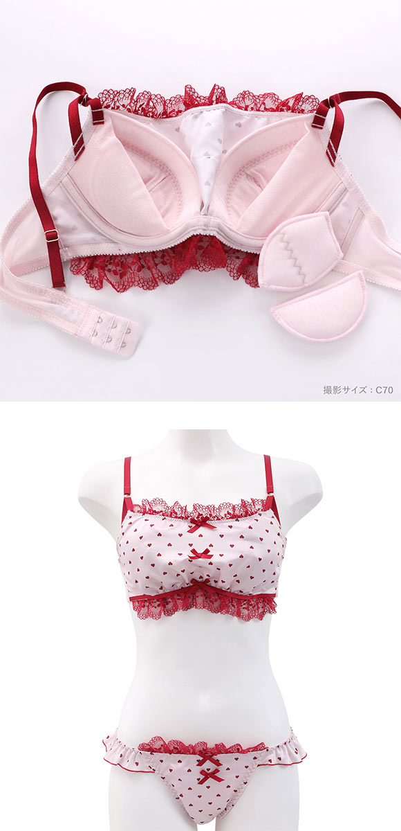 ココランジェ チャーミーハートドット ブラジャー ショーツ セット COCO Linge 大きいサイズ