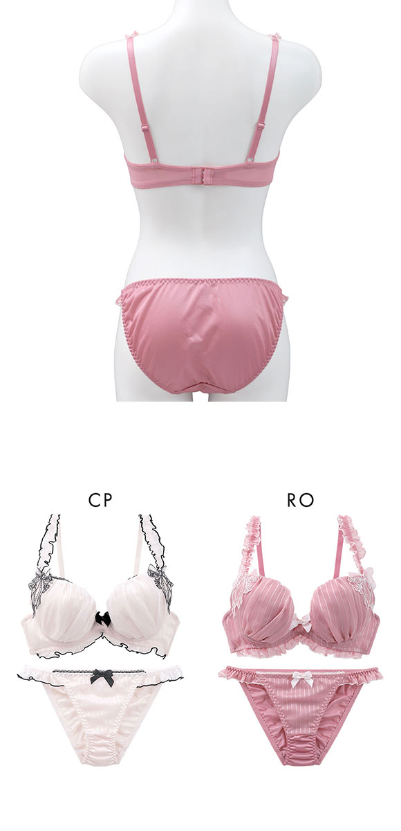 ココランジェ ストライプドーリーシンフォニー ブラジャー ショーツ セット 大きいサイズ COCO Linge