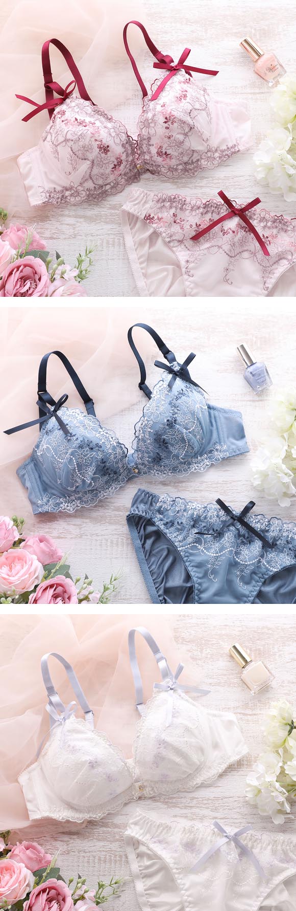 ココランジェ メリーガーデン やわらかカップ ソフトワイヤー ブラジャー ショーツ セット COCO Linge