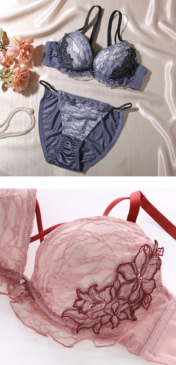 ココランジェ レーシーフラワーコード ブラジャー ショーツ セット COCO Linge