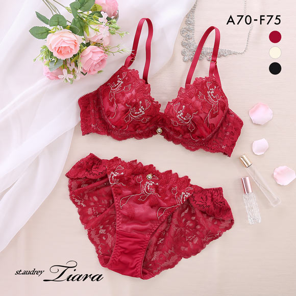 セントオードリー ティアラ ピュアセダクション 3/4カップ ブラジャー ショーツ セット ABCDEF バックレース St.Audrey tiara