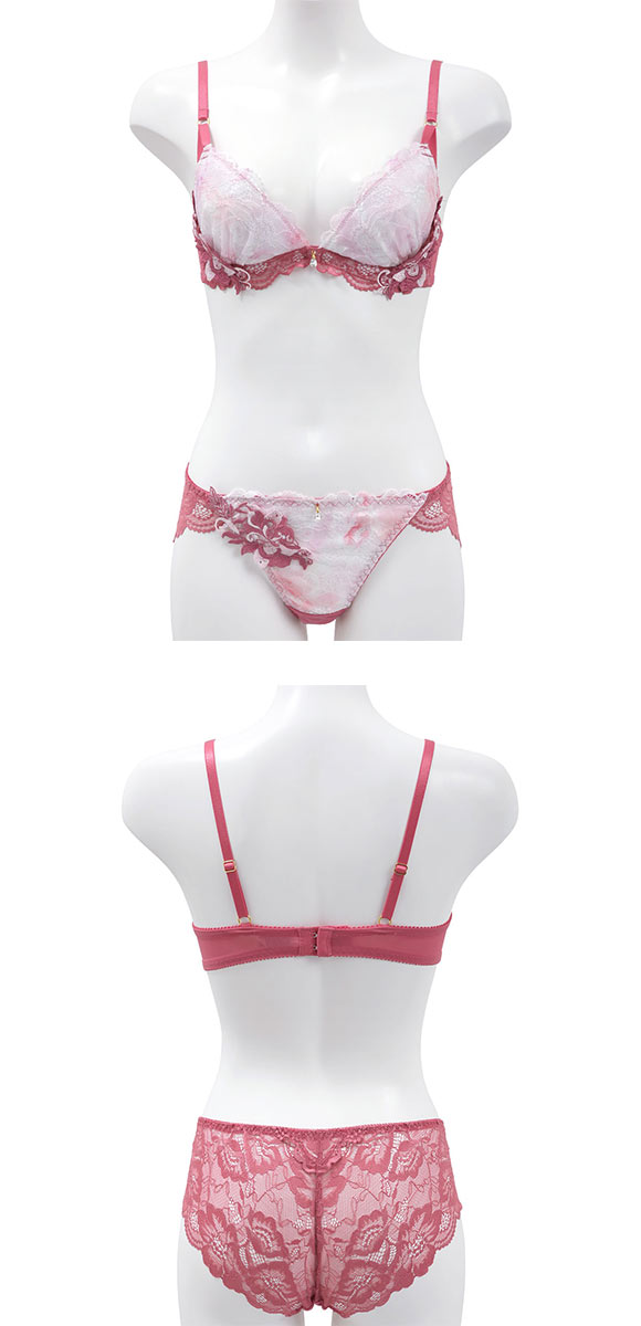 セントオードリーティアラ ドーリーフラワーモチーフ ブラジャー ショーツ セット 総レース バックレース 大きいサイズ