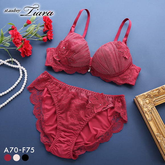 セントオードリー ティアラ ダズリンローズ 3/4カップ ブラジャー ショーツ セット ABCDEF バックレース St.Audrey tiara