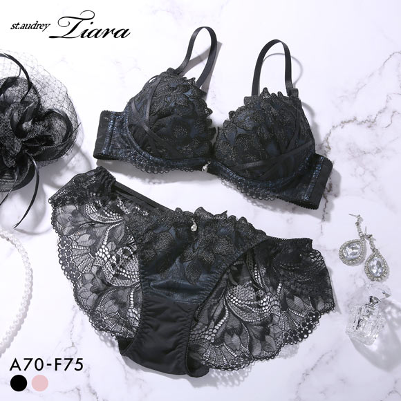 セントオードリー ティアラ レディアントペタル 3/4カップ ブラジャー ショーツ セット ABCDEF バックレース St.Audrey tiara