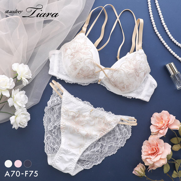 セントオードリー ティアラ グラマラスフラワーコード 3/4カップ ブラジャー ショーツ セット ABCDEF バックレース St.Audrey tiara