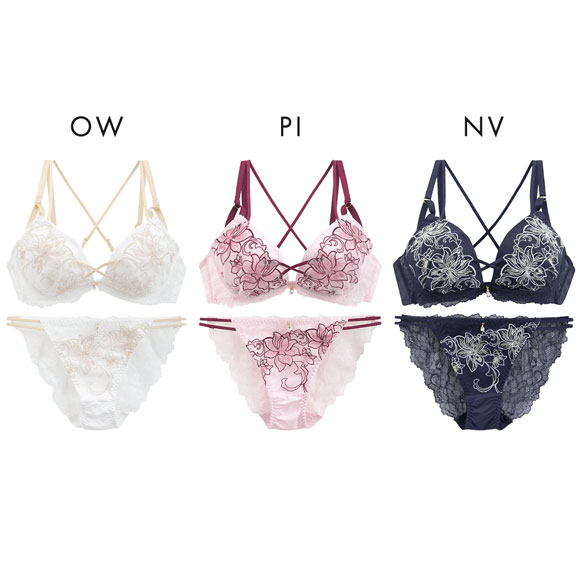 セントオードリー ティアラ グラマラスフラワーコード 3/4カップ ブラジャー ショーツ セット ABCDEF バックレース St.Audrey tiara