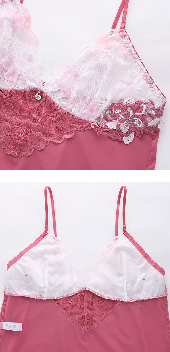 セントオードリーティアラ ドーリーフラワーモチーフ スリップ ロングキャミソール St.Audrey tiara