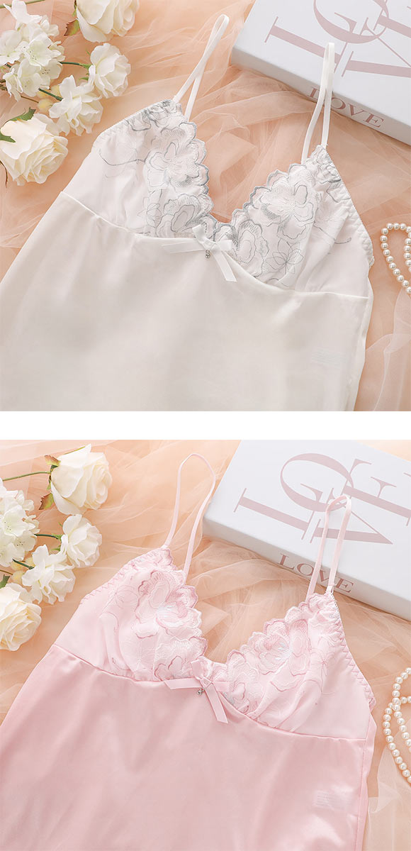 ココランジェ ユーフォリアフラワーシフォン 75cm スリップ ランジェリー COCO Linge