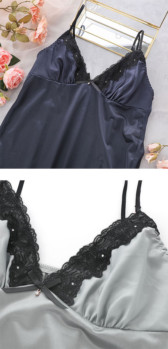 ココランジェ クラシカルサテン スリップ ランジェリー COCO Linge