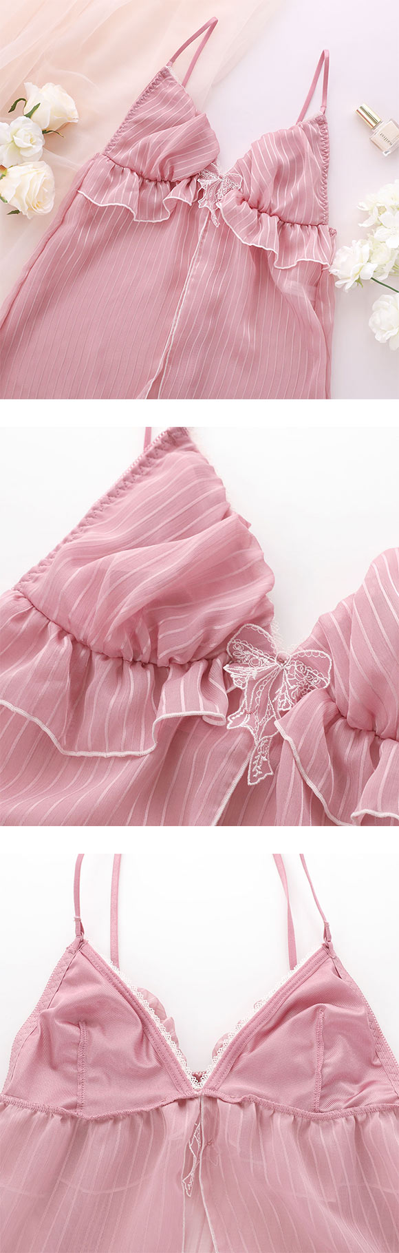 ココランジェ ストライプドーリーシンフォニー ベビードール キャミソール ランジェリー COCO Linge