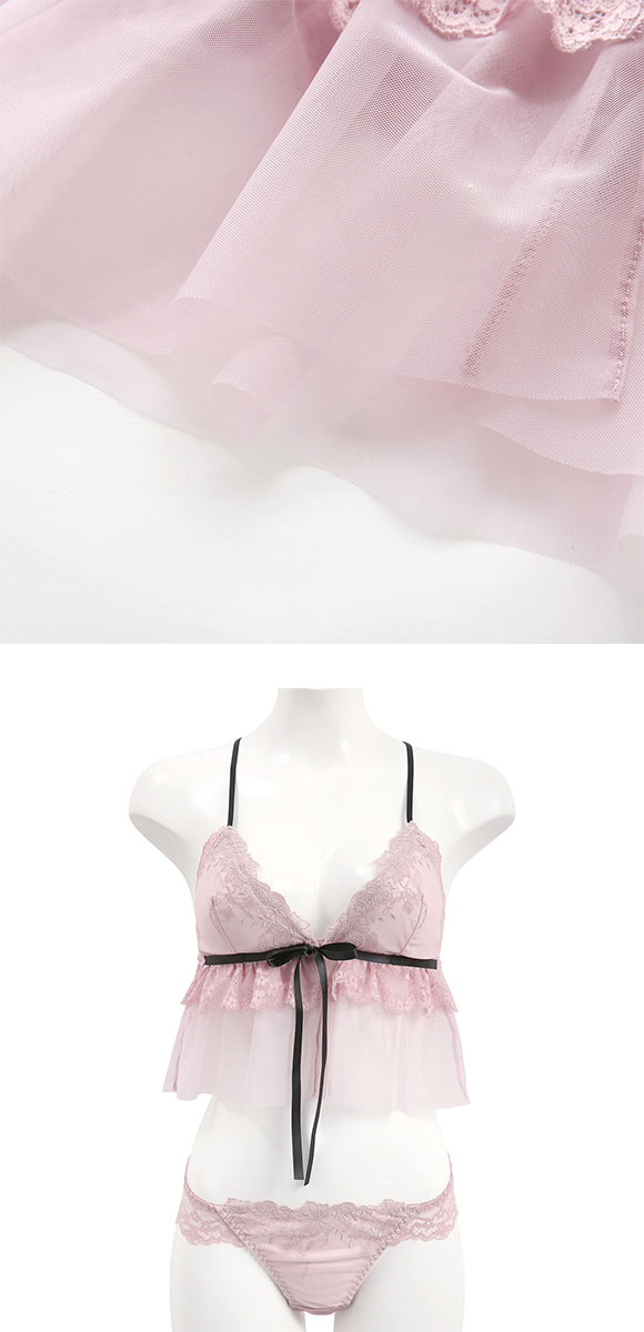 ココランジェ フェアリーレーシー ブラレット Tバック ショーツ セット ノンワイヤー 三角ブラジャー COCO Linge