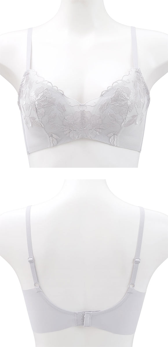 ココランジェ ふわふわカップ ノンワイヤー ブラジャー レースタイプ 脇高 モールドカップ COCO Linge