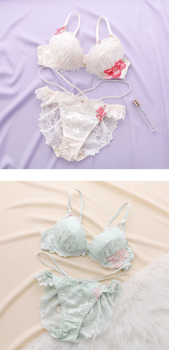 セントオードリー St.Audrey tiara ロージーエレガンスレース SHIROHATO別注 ブラジャー ショーツ セット バックレース