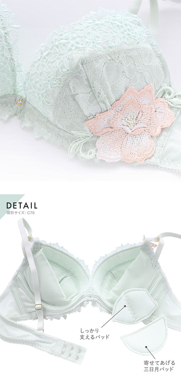 セントオードリー St.Audrey tiara ロージーエレガンスレース SHIROHATO別注 ブラジャー ショーツ セット バックレース