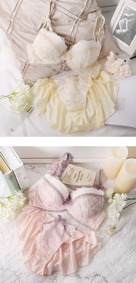 ココランジェ COCO Linge もこもこブロッサム ブラジャー ショーツ セット SHIROHATO別注 谷間 大きいサイズ